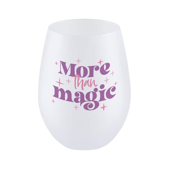 Craft Express 17oz. Frosted White Stemless Glass, 4ct.